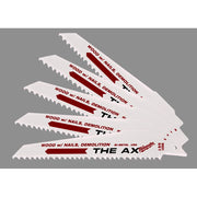 Milwaukee 48-00-5021 The Ax : 6-Inch 5/8 Teeth per Inch Sawzall Blade, 5-Pack