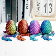 FlexiLiving 4 Pairs 3D Printed Flexible Jointed Dragon Figures with Colorful Eggs Collectible Decor Set