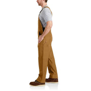 Carhartt Heavyweight Cotton Duck Bib Overalls for Men, Black, 28W x 32L, Adjustable Elastic Suspenders, Knee-Pad Ready, 102776