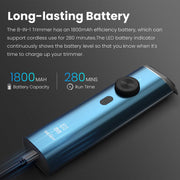 Sejoy LFQ-F3-BLU Men's Beard Trimmer, Hair Clippers, Waterproof Electric Nose Haircut Mustache Body Trimmer Cordless Foil Shaver Grooming Kit, USB Rechargeable and LED Display Home Travel (Blue)