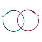 Claire's Retro 20mm Hoop Earrings, Pink and Blue, 2-Pack