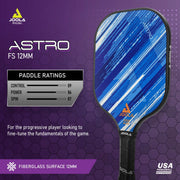 JOOLA 18363 Astro Fiberglass Pickleball Paddle for Intermediate and Beginner Players, Blue