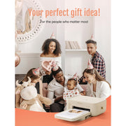 HPRT CP4100 Thermal Dye Sublimation Photo Printer, 4x6, Wi-Fi Wireless, AR Video Printing, Portable, Beige, Includes 20 Sheets Photo Paper and Ribbon