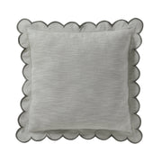 Home Decor Collection Sage Green Scallop Flange Cotton-Rich Decorative Pillow 19 x 19 Inches UBF466170517005