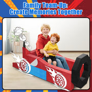 iYofe Kids Modular Play Couch, 14PCS Foldable Soft Toddler Sofa, 3-in-1 Convertible Foam Floor Bed, Red Black Blue White