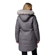 Columbia Suttle Mountain Women's Long Insulated Jacket, Water-Repellent, Omni-Heat Reflective Lining, Sherpa-Lined Hood, City Grey, Large, 179975