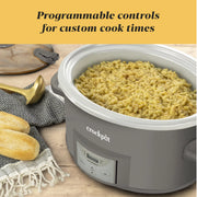 Crockpot 2193800 7-Quart Cook and Carry Programmable Slow Cooker, Grey