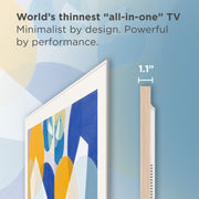 TCL NXTVISION 55 Class QLED 4K Smart TV, Matte Anti-Glare Screen, 144Hz Refresh Rate, White with Light Wood Frame, Flush Wall Mount Included, 55A303W