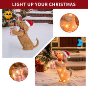 DEORAB 24 Inch Christmas Dog Decorations Lighted Outdoor Yard Decor