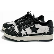 PTNOKA Star Shoes Walking Sneakers, 2025 New Y2K Aesthetic Cute Big Toe, Aesthetic Cute Chunky Comfort Insole,Comfortable Platform Sneaker, Black, 7