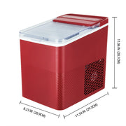 Mainstays MS9502550614-04 Countertop Ice Maker, Red Sedona, 9 Bullet Cubes, 2 Ice Sizes
