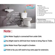 Axiomdeals AH4-1 Handheld Bidet Sprayer - Stainless Steel, Hot & Cold Options, Easy Wall/Toilet Mounting