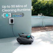 Aiper Scuba 800W Cordless Robotic Pool Cleaner, Lightweight, 1320 GPH Pump, 90-Minute Battery, Gray
