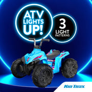 Flybar 12V Glow ATV Ride-On Toy with Bright LED Lights, Blue, Ages 3-6