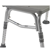 Plastic Tub Transfer Bench with Adjustable Backrest, Gray