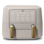Beautiful 19564 9 Qt TriZone Air Fryer, Porcini Taupe by Drew Barrymore