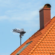 Onn Outdoor TV Antenna with Pole, 85-Mile Reception Range, Multidirectional, Ultra-HD Full HD HD Ready, 25 ft Cable