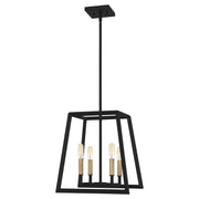 Quoizel Tilly 4-Light Pendant Light Fixture, Matte Black, Farmhouse Style, Dimmable, 14 in W x 15.75 in H, TIL2814MBK