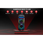 Migear Intl Fisher Portable Bluetooth Speaker PA Stereo System, Dual 6.5