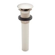 Mushroom Style Pop-Up Bathroom Drain - No Overflow Holes - Polished Nickel