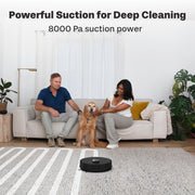 BObsweep Dustin Plus Self-Emptying Robot Vacuum & Mop with 100-Day Dock, 8000 Pa Suction, Jet Black - Wi-Fi Connected