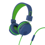 JLab HJKSTUDIORBLUGRN122 JBuddies Studio Kids Wired On-Ear Headphones - Blue/Green, Volume Limiter, Adjustable, Folding Design