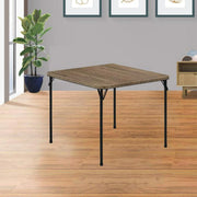 Mainstays MSD536129013022 34inch Straight Top Folding Table, Card Table, Rustic Oak Walnut