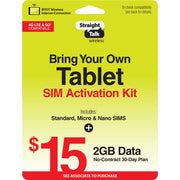 Straight Talk Bring Your Own Tablet Pack, 15 GB Data Plan
