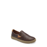 OluKai Men's Lae'ahi Lauhala Woven Leather Slip-On Shoes, Dark Wood, Size 12, 10486-6363