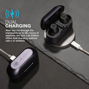 JLab Epic Lab Edition True Wireless Earbuds, Hybrid Dual Drivers, Smart Active Noise Canceling, Bluetooth 5.3, IP55 Sweat Resistant, 56+ Hours Playtime, Black, IEUEBELABRBLK82