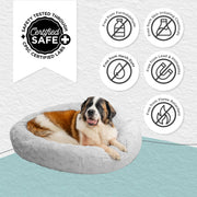 Best Friends by Sheri Original Calming Donut Dog and Cat Bed, Lux Faux Fur, Gray, Extra Large 45in, 4900
