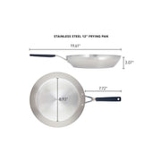 KitchenAid Stainless Steel Induction Frying Pan, 12 inch, Brushed Stainless Steel