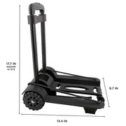 G-Force Premium Folding Luggage Trolley with 37.5-Inch Telescoping Handle, 110lb Capacity, Wheeled Base, Built-In Bungee Cord, Black, 36046