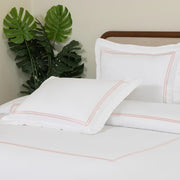 Dreamology Full Size Embroidered Cotton Sateen Duvet Cover Bedding Set, 3 Pieces, Pink