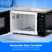 Midea Countertop Microwave Oven, 0.7 Cu Ft, 700 Watts, 11 Power Levels, Compact Black, MMC07S2BBB