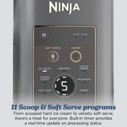 Ninja Creami Scoop & Swirl Ice Cream Maker, 11 Programs, Soft Serve & Gelato, Includes (2) 16 Oz Pint Containers & Lids, Black, NC700