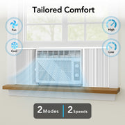 Comfort Zone 5,000 BTU Window Air Conditioner with Adjustable Thermostat, Washable Filter, Dual Fan Speeds, White, CZ12762-6A