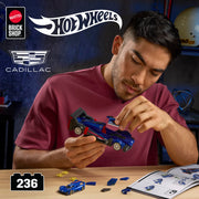 Mattel Brick Shop Cadillac Project GTP Hypercar Building Kit, 1:32 Scale, 236 Pieces, Custom Decals, Opening Doors, Aerofin, Includes 1:64 Scale Metal Car and Signature Plate