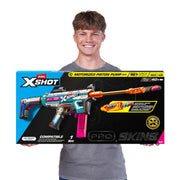 ZURU XSHOT Pro Motorized Piston Pump Dart Blaster with Automatic Electric Blaster Technology, 40 Air Pocket Half Darts, Adjustable Shoulder Rest, Outdoor Toy