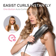 TYMO CURLPRO Automatic Curling Iron, 1 Inch Tourmaline Ceramic Barrel, Auto-Rotating, Adjustable 320F-410F Heat, Black Fade