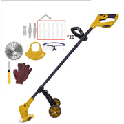 Lemolifys XB-ws-gcj01 Electric Weed Wacker Cordless String Trimmer with Wheels 2Pcs 3000 mAh Batteries