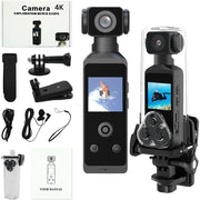 MUSICOZY 4K Mini Body Camera, 128GB Handheld Action Camcorder, 1.3in Screen, IR Cut Auto Night Vision, Loop Recording, Waterproof Case, ABS-850