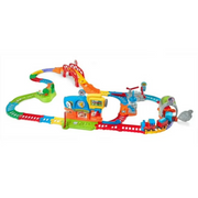 VTech My First Motorized Train Set, Multicolor Motorized Train with Track, Bridge, Tunnel, Station