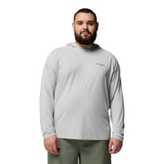 Columbia Men's PFG Solar Stream II Hoodie, Omni-Shade UV Protection, Omni-Wick Moisture-Wicking, Omni-Freeze Cooling, Cool Grey, Big Size, 215630