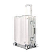Gliderra All Aluminum Carry-On Luggage, 20 Inch, Lightweight Durable Suitcase, Silver, Spinner Wheels, TSA Combination Lock
