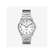 Timex TW2P81300 Men's Easy Reader Wrist Watch, Silver Tone/White
