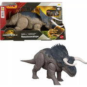 Jurassic World JGC81 Rebirth Wild Roar Nasutoceratops Dinosaur Toy, Tail Controlled Attack Chomp & Sound