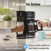 Hamilton Beach 47501J 2-Way Programmable Iced/Hot Coffee Maker, Single-Serve and 12 Cup Glass Carafe