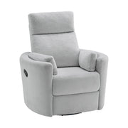 Soho Baby Nottingham Upholstered Glider Recliner Chair, Plush Gray, 360 Swivel, Manual Reclining, Metal Frame, 81624553