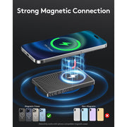 MUGO MP101 Magsafe Portable Charger, Magnetic Power Bank for iPhone, Black, 10000 mAh